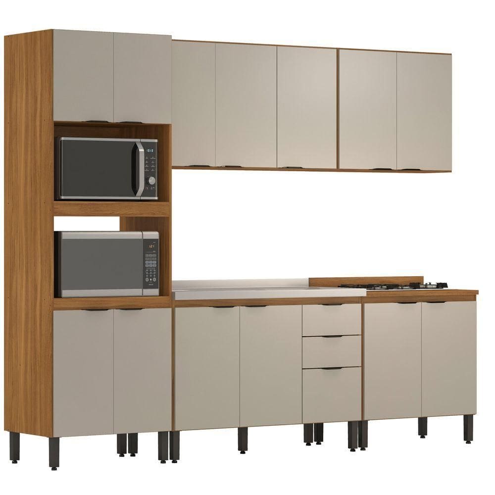Cozinha Modular Com 5 Peças Sem Tampo Firenze Composição Fhr001 Amendola Touch/nude Tx - Demóbile