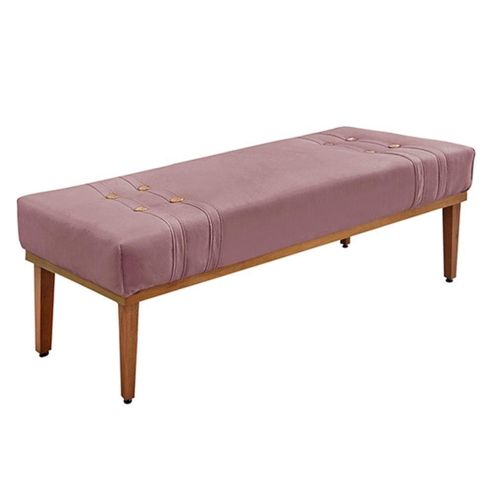 Recamier Decorativo 140cm Veludo Pés De Madeira Lilás