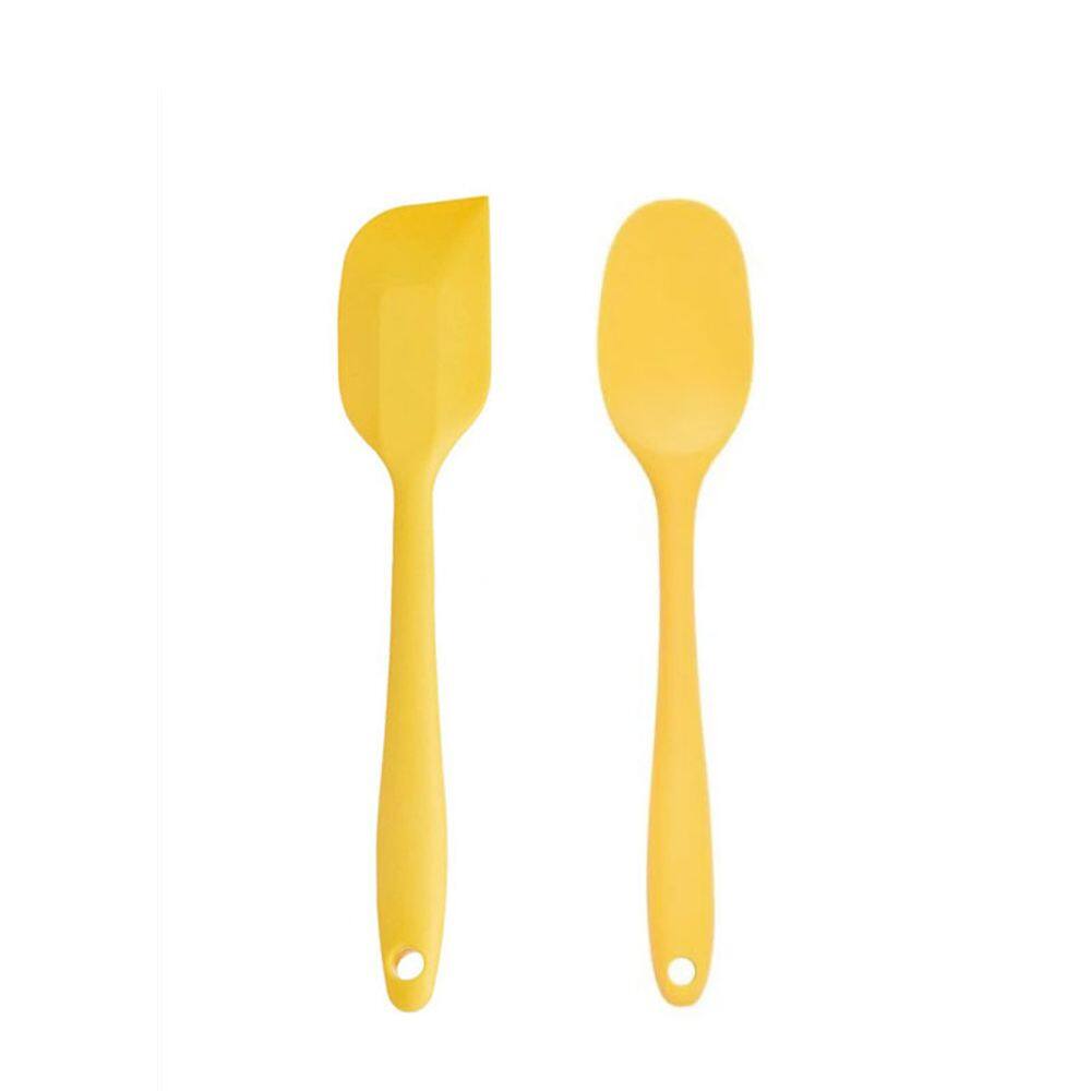 Espatula Pao Duro e Redonda de Silicone Amarelo 2un