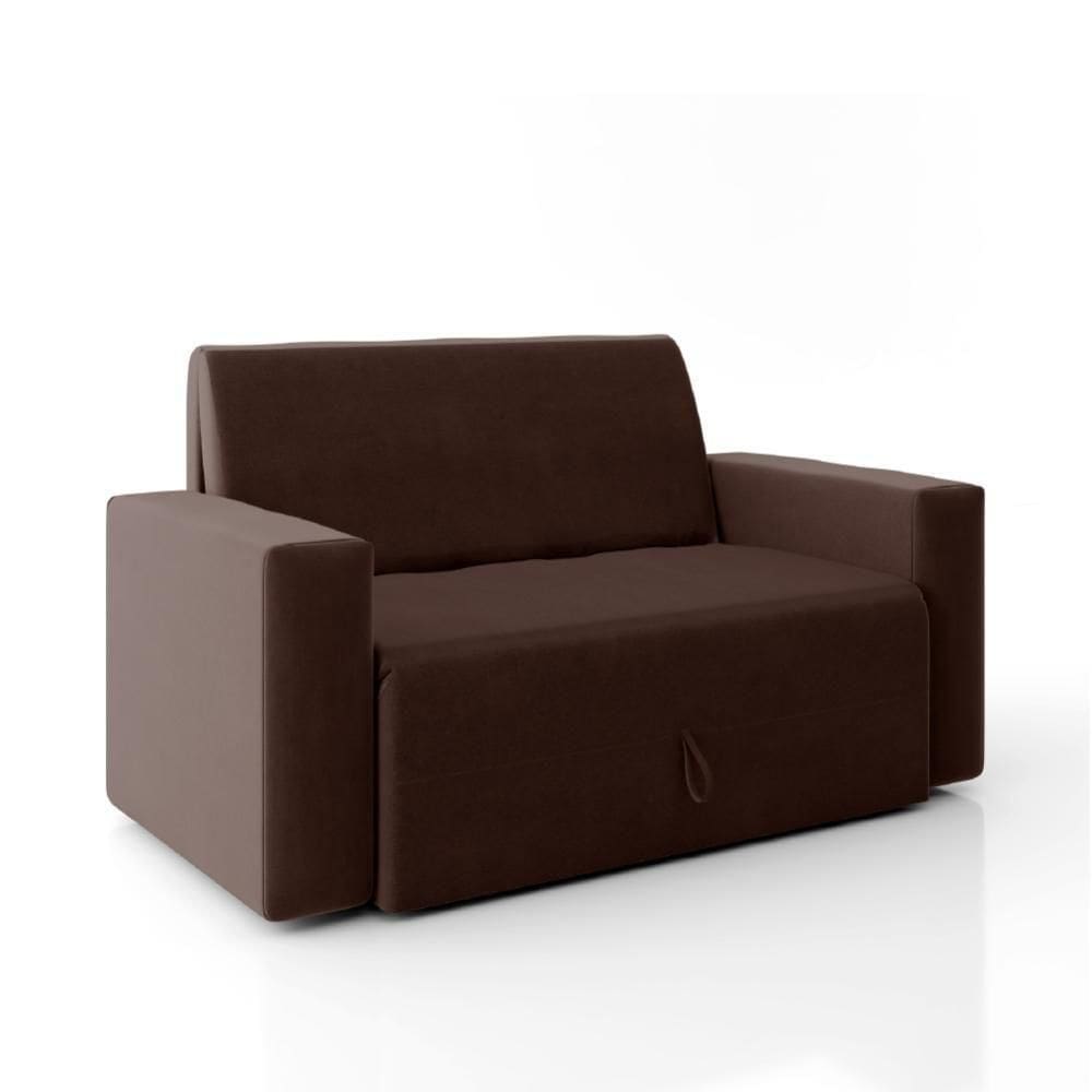 Sofá-cama 2 lugares Pratik 5000 Mamflex Marrom Suede Marrom