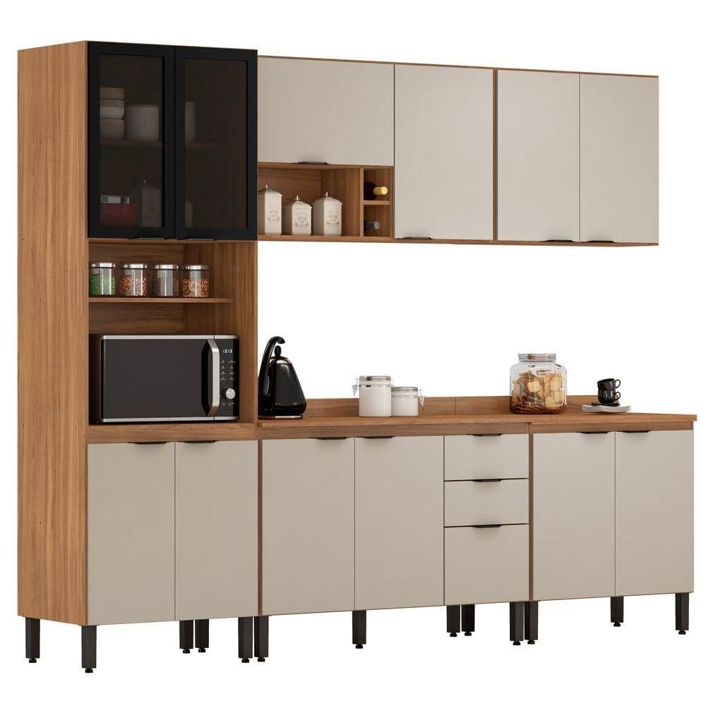 Cozinha Modular Com 5 Peças Firenze Composição Fi0014 Amendola Touch/nude Tx - Demóbile