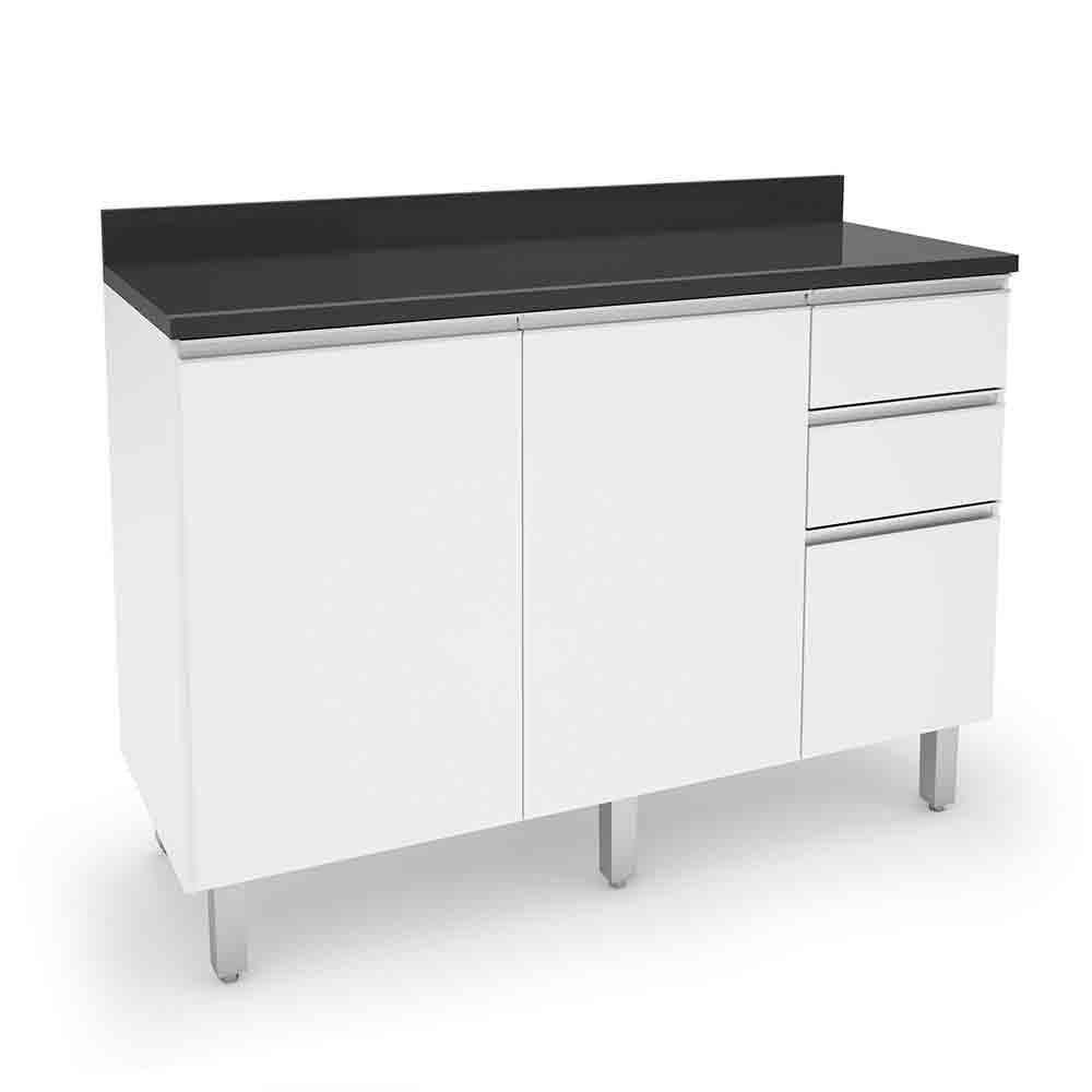 Balcão de Cozinha e Lavanderia 1,20m Top Class Branco Branco