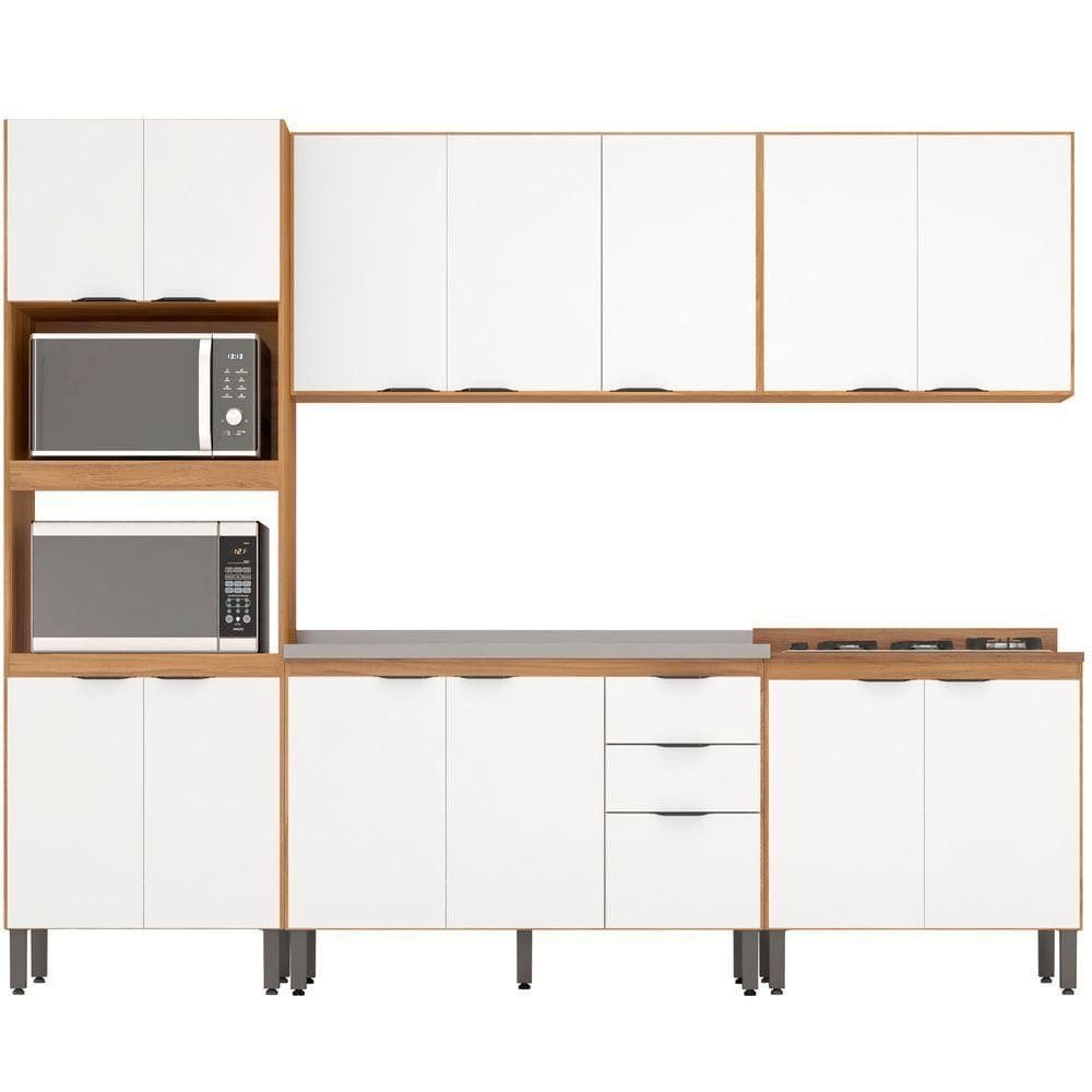 Cozinha Modular Com 5 Peças Sem Tampo Firenze Composição Fhr001 Amendola/branco - Demóbile