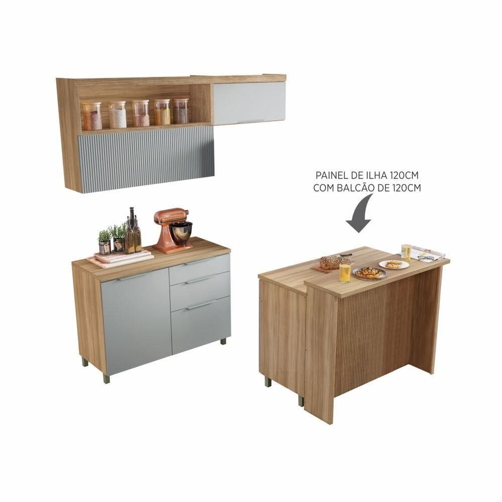 Cozinha 5 Peças 100% Mdf Marquesa Gourmet Nature-verde