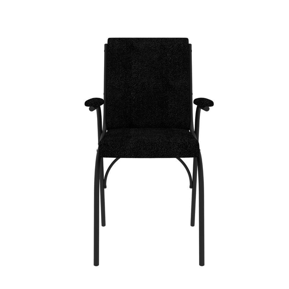 Cadeira Office Estofado Resistênte Anti Risco Onix Preto