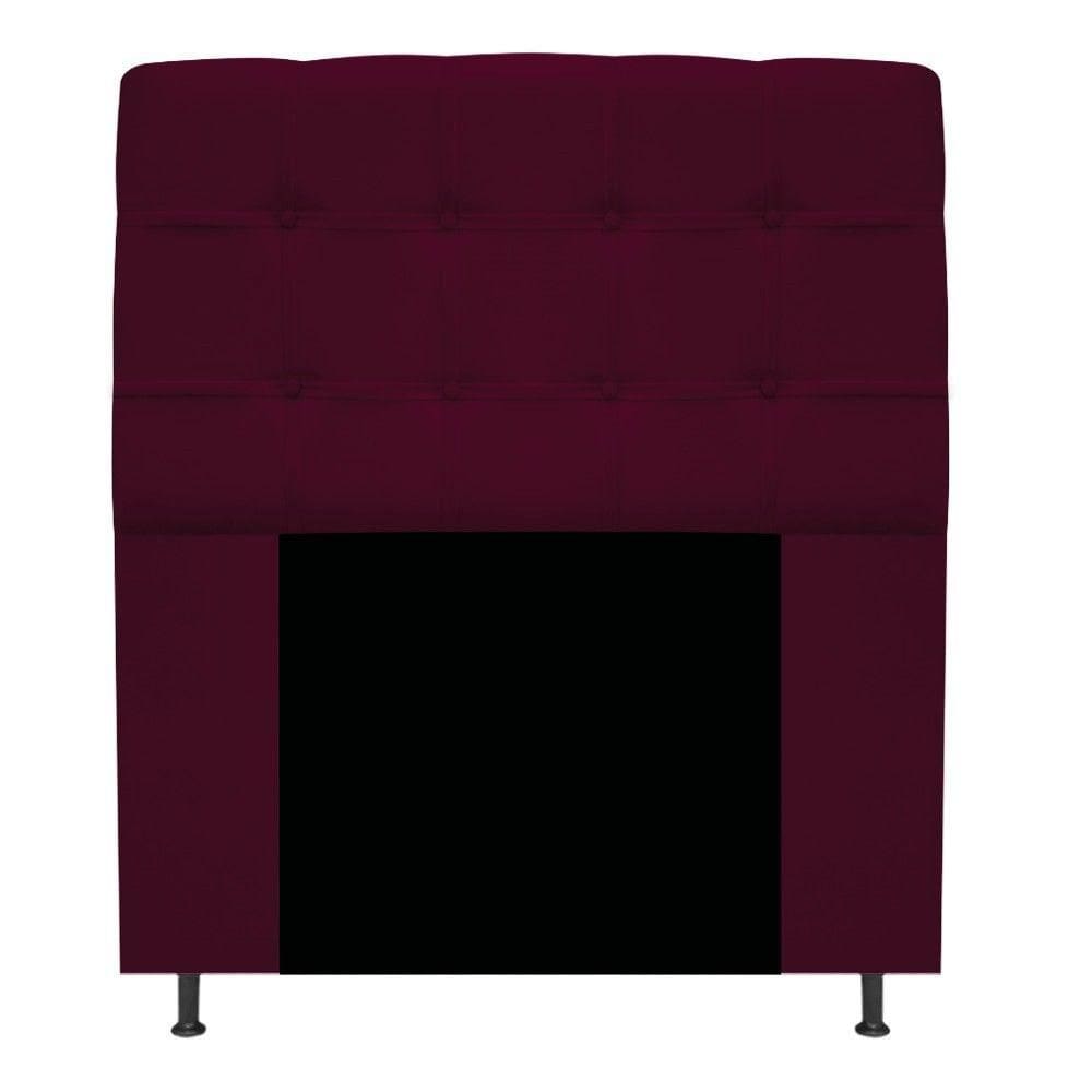 Cabeceira Mel 90 Cm Solteiro Com Botonê Suede Bordô