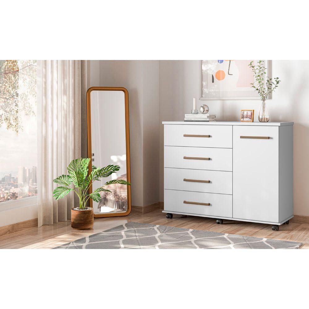 Cômoda Flora 4 Gavetas Branco