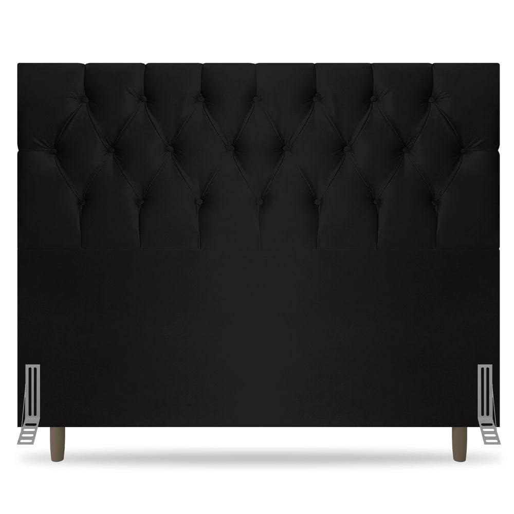 Cabeceira Cama Box Casal Madrid 140cm Suede Preto