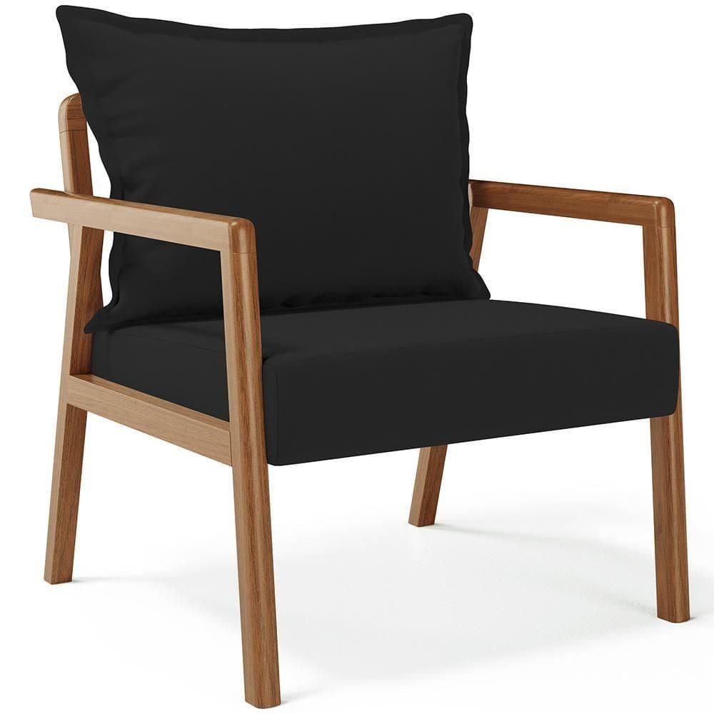 Poltrona Decorativa E Living Alícia B04 Suede Preto - Lyam Decor