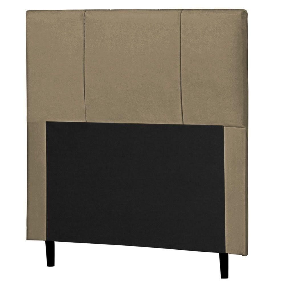 Cabeceira Cama Box Solteiro Donna 90cm Suede Bege