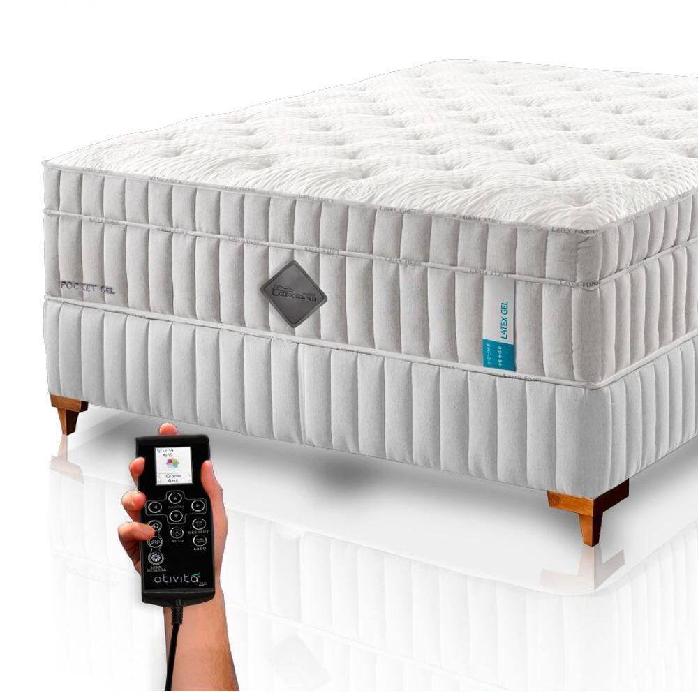 Colchão De Látex Qgel Com Cobre Box King 193x203cm
