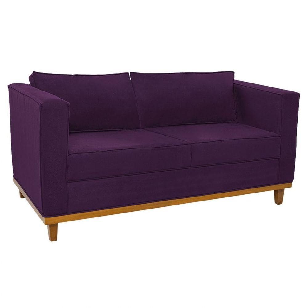 Sofá 2 Lugares Europa Suede Roxo