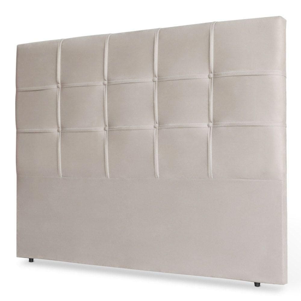 Cabeceira Estofada Box Casal Fiorella 140cm Suede Marfim