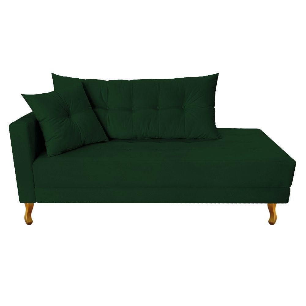 Recamier Azura 160cm Com Almofada Lado Direito Suede Cor Verde