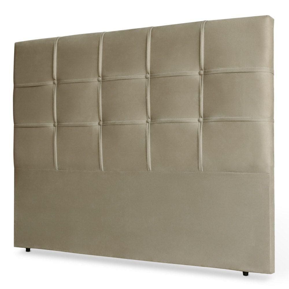 Cabeceira Estofada Box Casal Fiorella 140cm Bege Escuro
