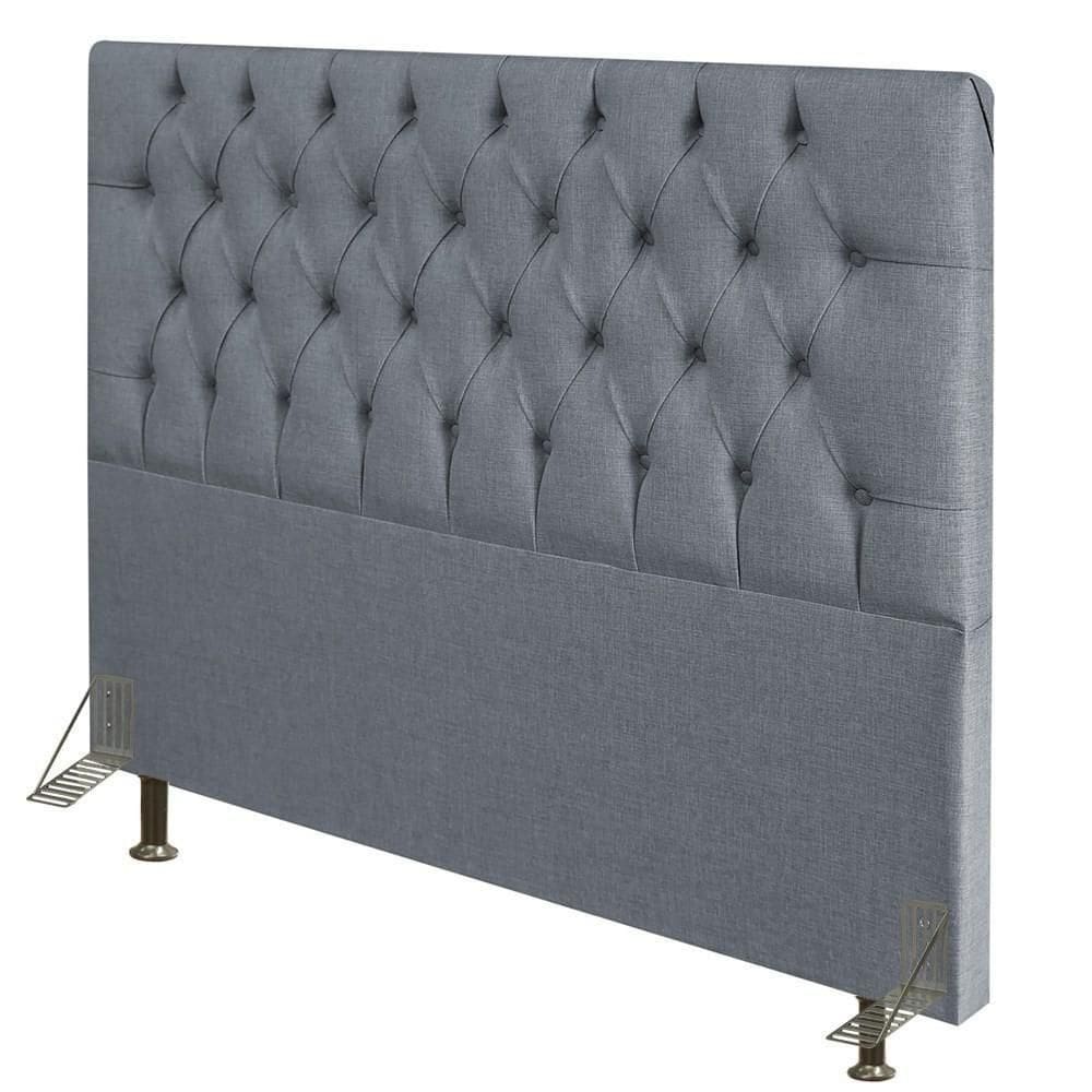 Cabeceira Casal 140Cm Diamante D10 Linho Cinza