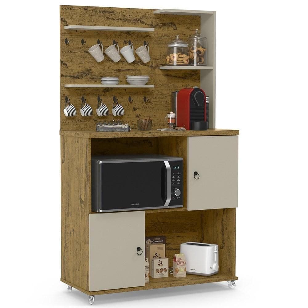 Armário 2 Portas Cantinho Do Café Aconchego Nature Off White