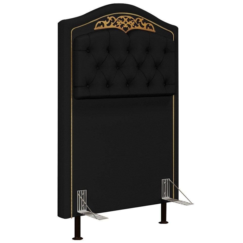 Cabeceira Cama Box Solteiro 90Cm Corano Preto