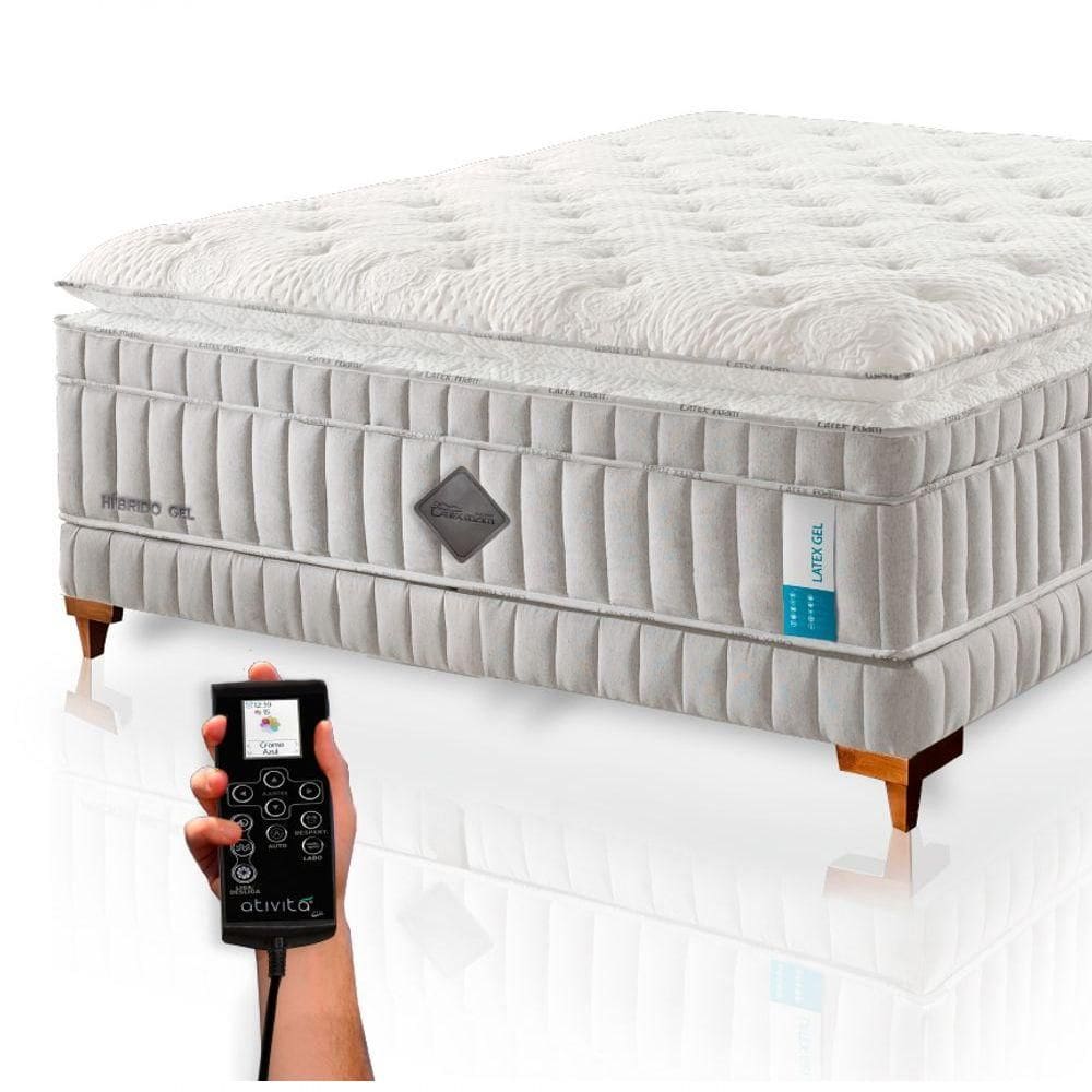 Colchão Híbrido Qgel Com Cobre Box Solteiro King 96x203cm