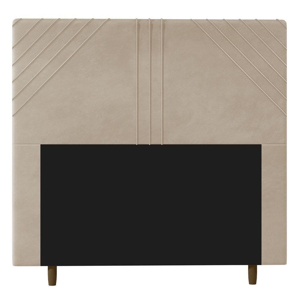 Cabeceira Cama Box Casal Queen Size Lisboa 160cm Suede Bege
