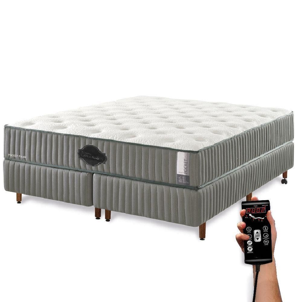 Colchão De Látex Firme Box E Kit Spa King 193x203cm