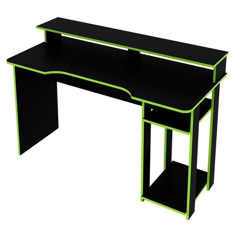 Mesa Para Computador Gamer Me4153 Preto Verde Preto Verde