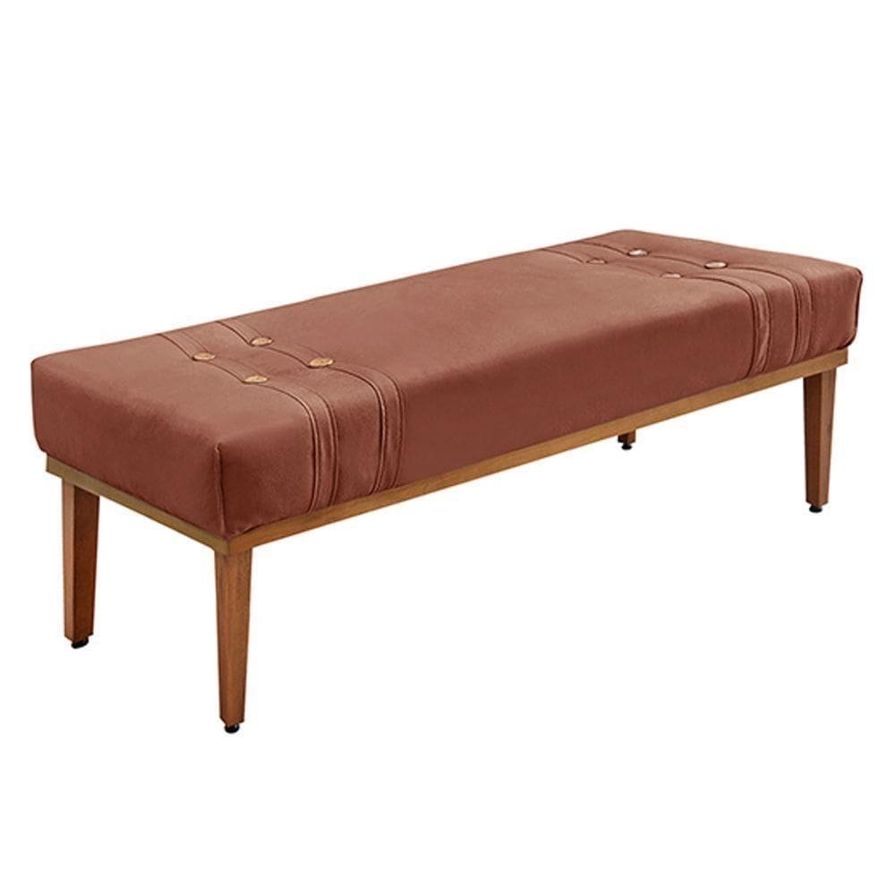 Recamier 90cm Kors Veludo Pés De Madeira Cobre