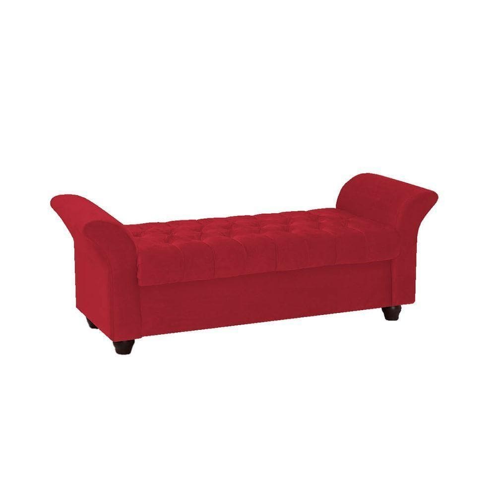 Recamier Divã Morabe P04 195 Cm Suede Vermelho