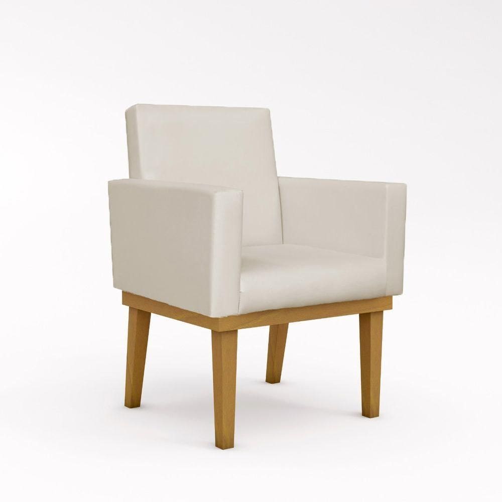 Cadeira Poltrona Com Base Courino Cor bege