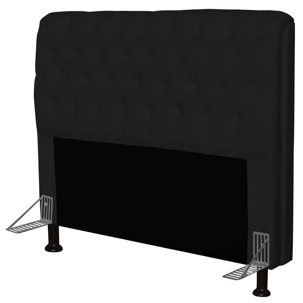 Cabeceira Paris Para Cama Box Casal 160cm Paris Corino Preto