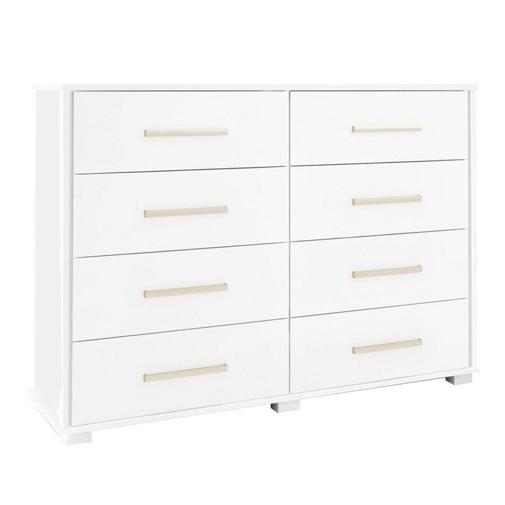 Cômoda 8 Gavetas Lis Branco