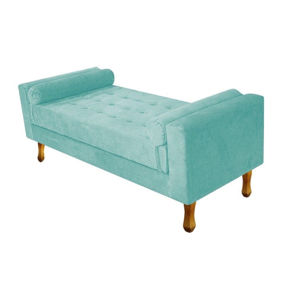 Recamier Félix Solteiro 100cm Suede Azul Tiffany Doce Sonho