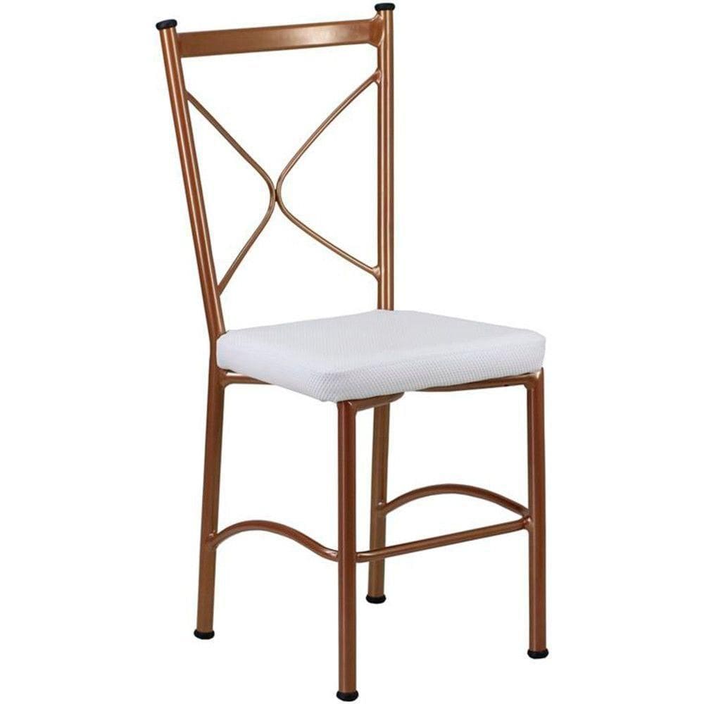 Cadeira Buffet Em Alumínio Para Cozinha, Restaurante, Bronze Com Branco