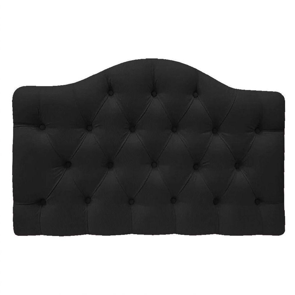 Cabeceira Suspensa Imperatriz 90 Cm Solteiro Suede Preto
