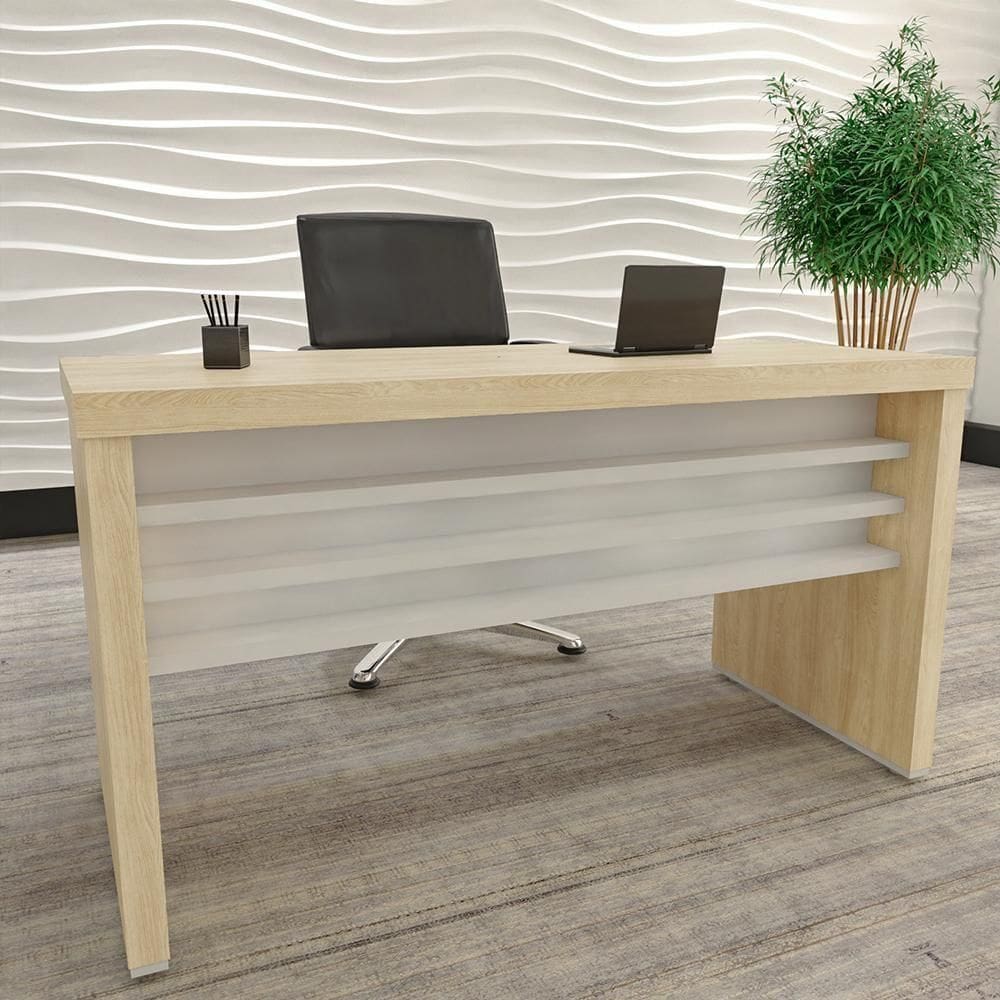 Mesa De Escritório Birkenhead Carvalho Branco