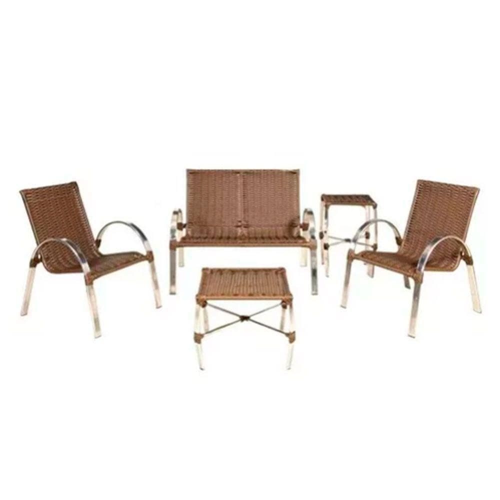 2 Cadeiras E Namoradeira E Mesa Mini Garden Argila