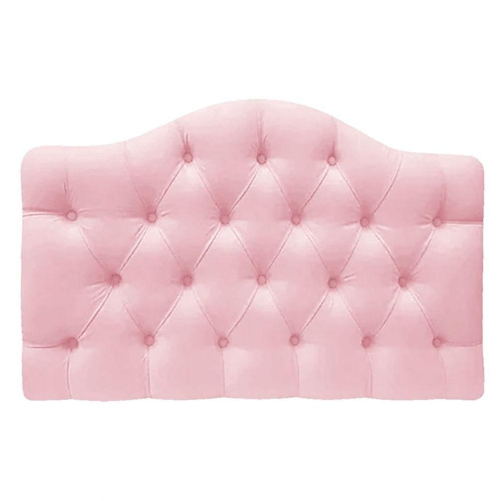 Cabeceira Suspensa Imperatriz 195 Cm King Size Suede Rosa Bebê