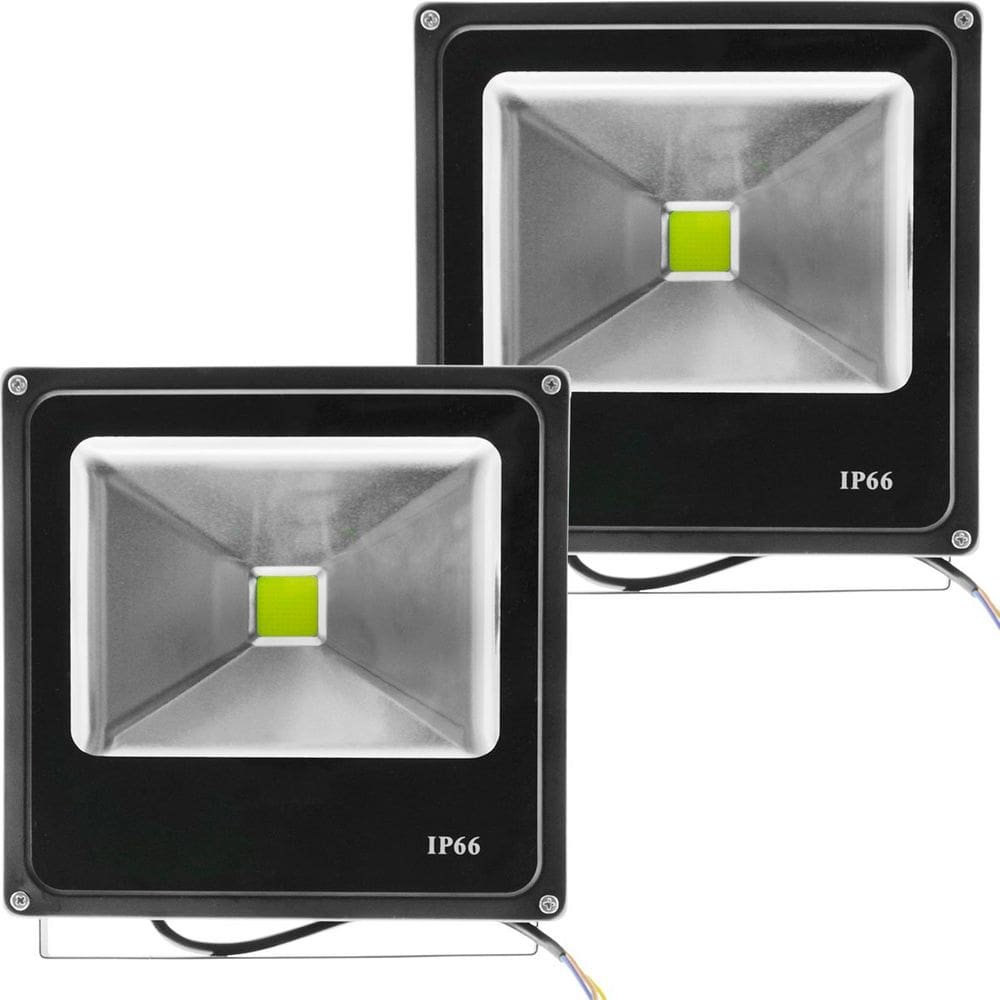 Kit 6 Refletores Led Verde Holofote Externo Jardim Muro 20w
