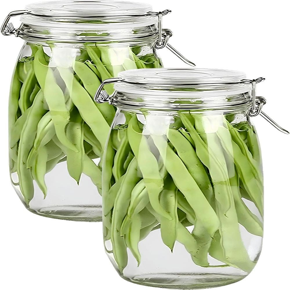 Kit 2 Pote Frasco Recipiente Hermético Vidro Com Tampa 800ml