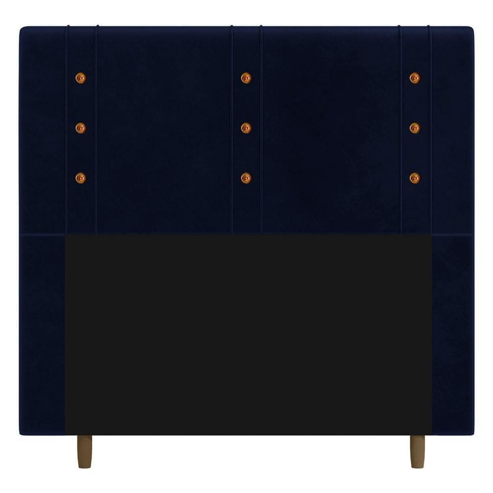 Cabeceira Cama Box Casal Queen Size Roma 160Cm Azul Marinho