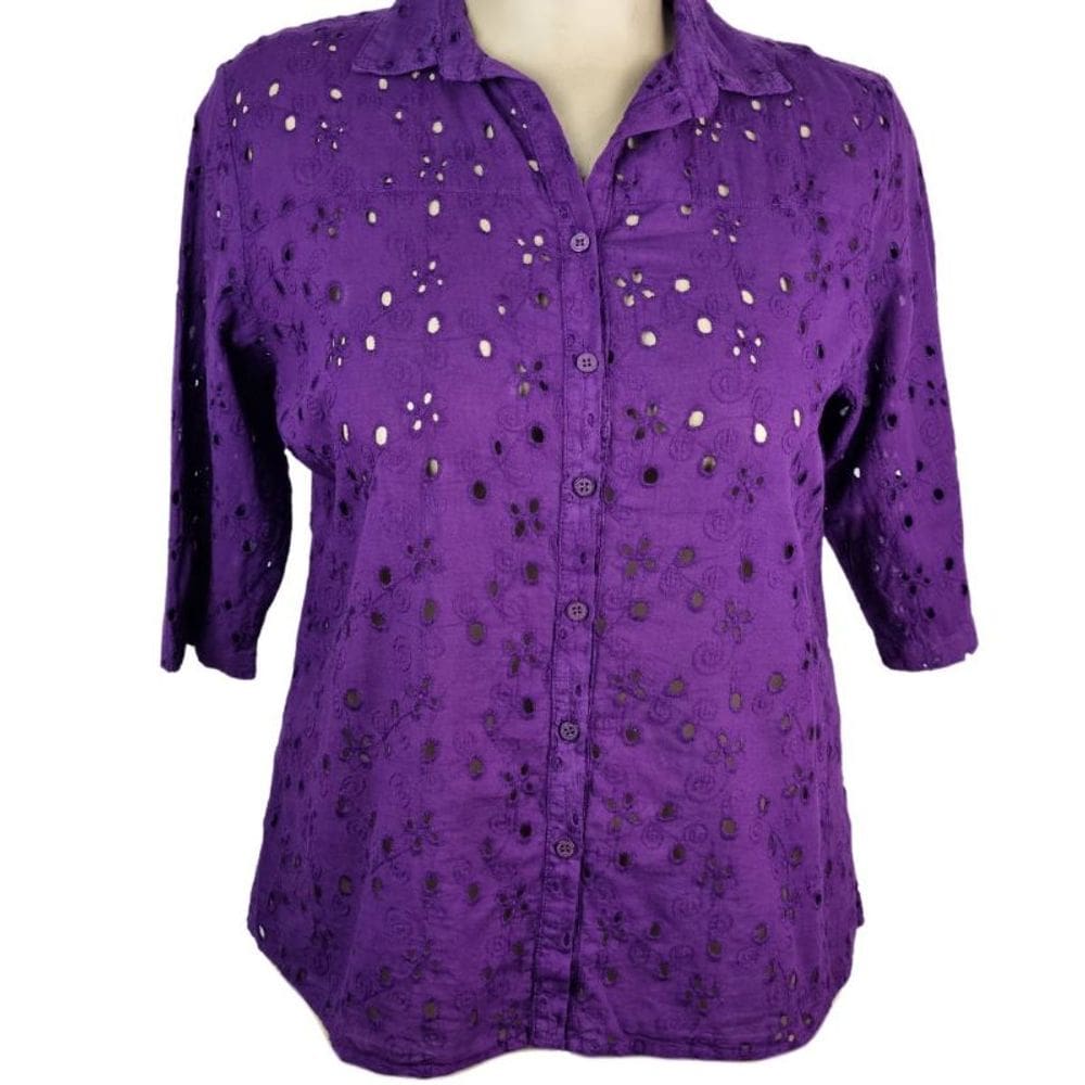 Camisete Feminino 3/4 Laise Roxo Algodão 100%