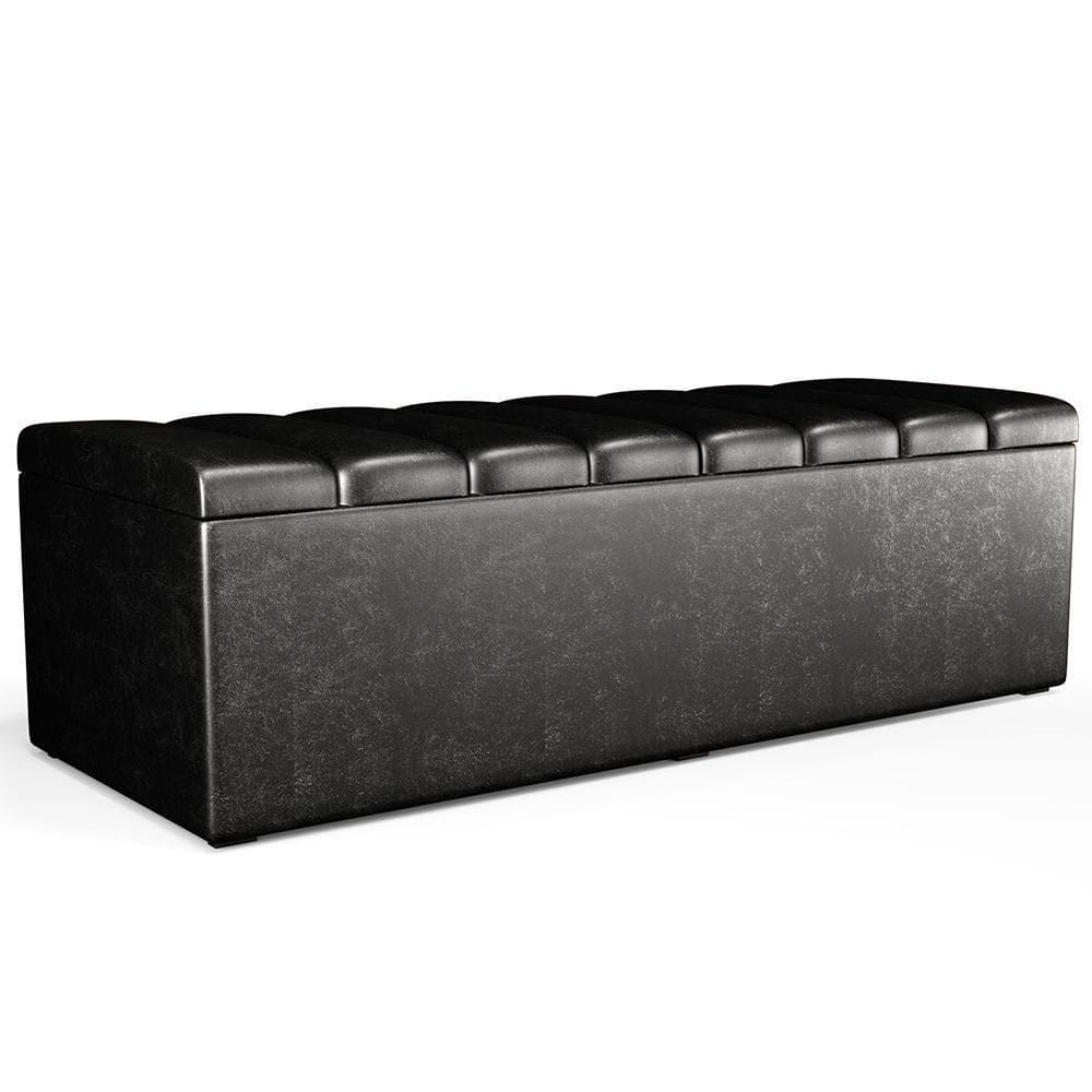 Calçadeira Recamier Baú Casal 140X50 Cm Preto