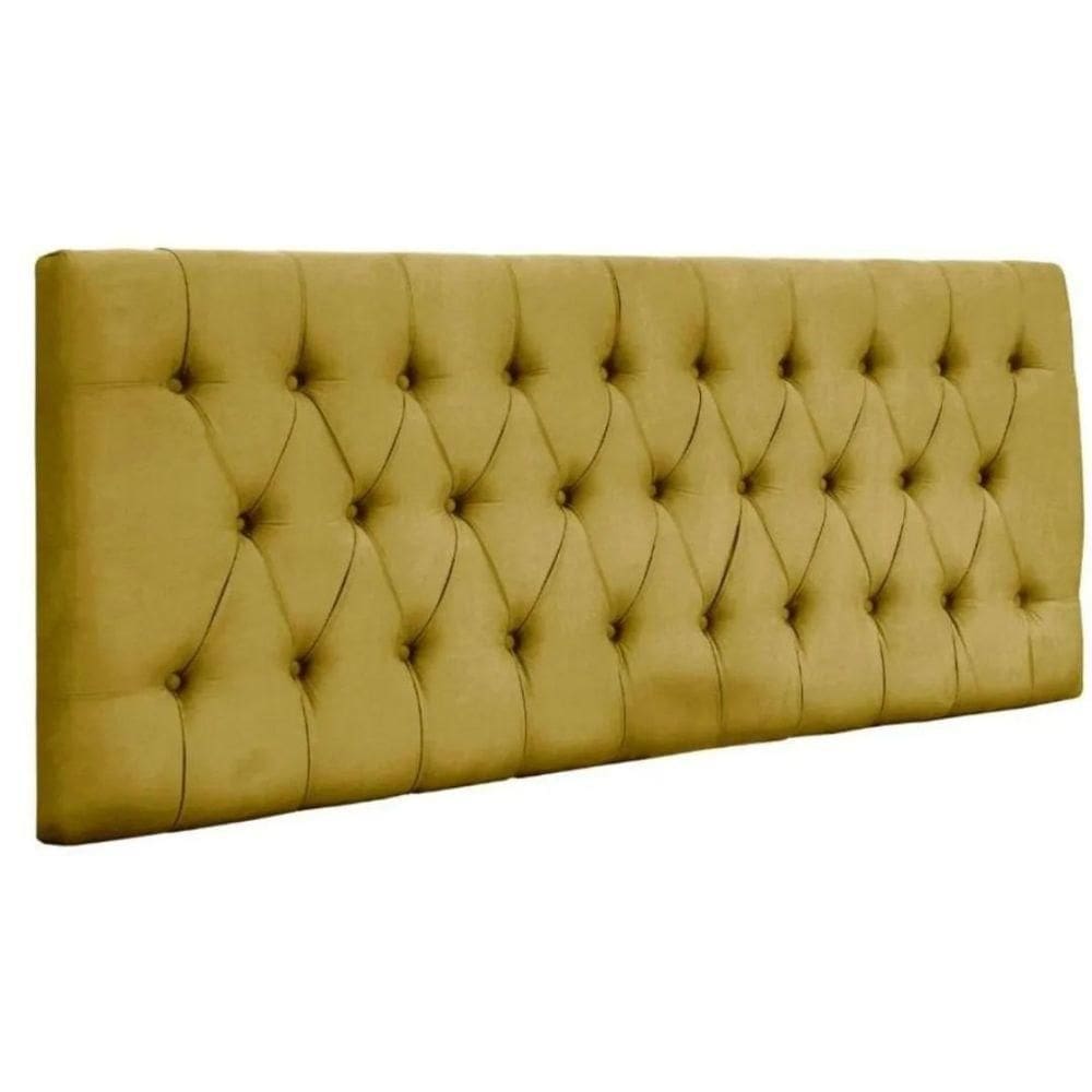 Painel Cabeceira Dubai Para Cama Box-1 Metro-suede Amarelo