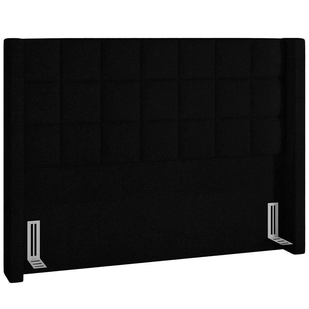 Cabeceira Cama Box Casal 195cm Paris Bouclê Preto