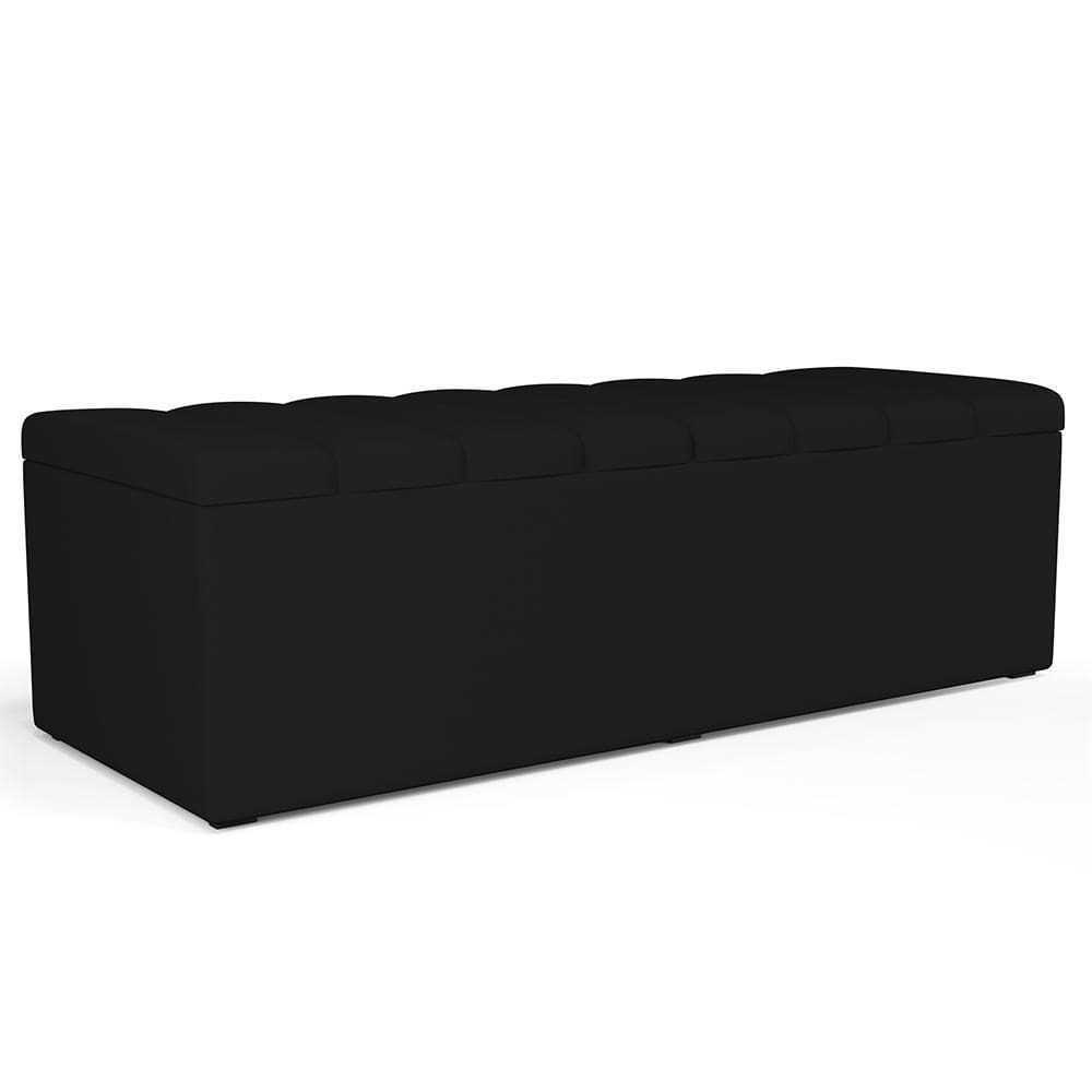 Calçadeira Recamier Baú Casal 140X50 Cm Preto