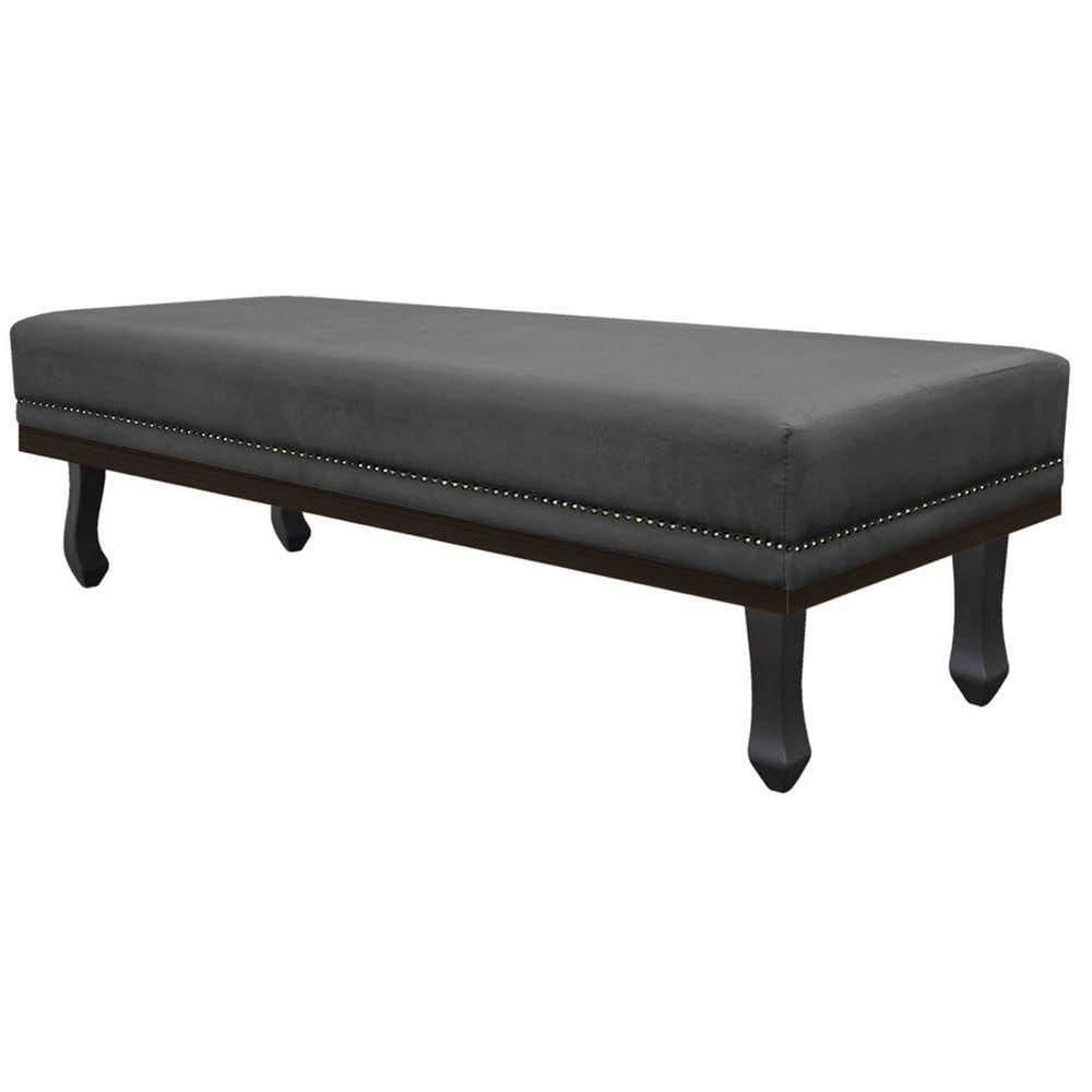 Calçadeira Queen 160 Cm Para Cama Box Linho Cinza Escuro