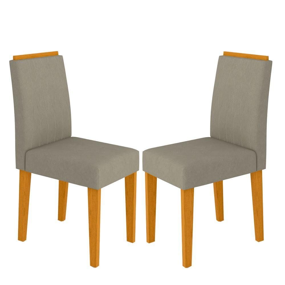2 Cadeiras Sala De Jantar Ana Ype Marrom Claro Veludo Wd25