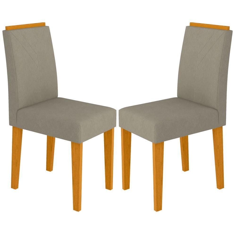 2 Cadeiras Sala De Jantar Amanda Ype Marrom Claro