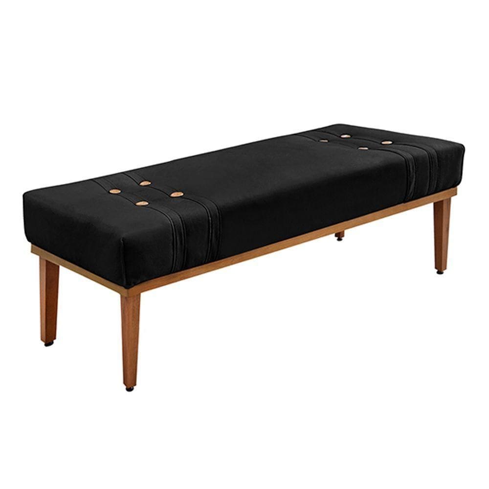Recamier 195cm Kors Suede Pés De Madeira Preto