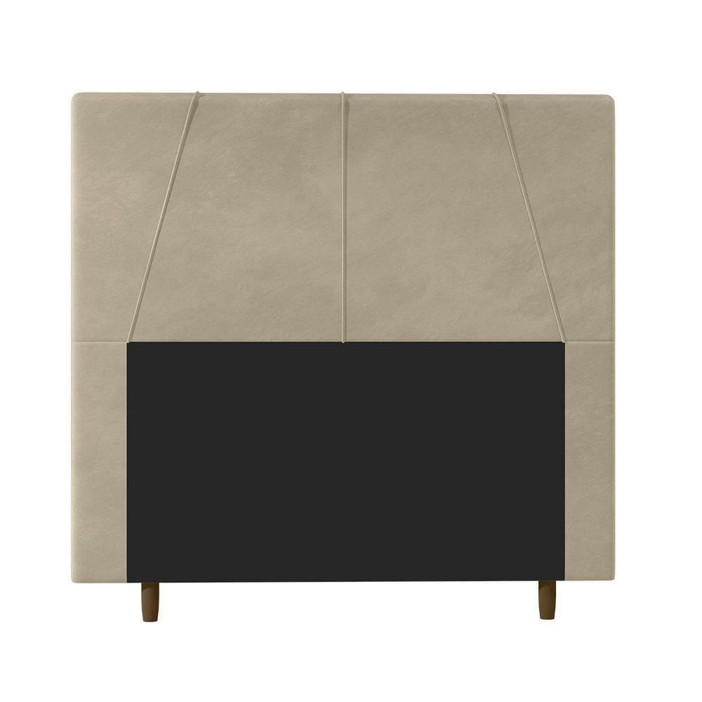 Cabeceira Decorativa Spezia Casal 160Cm Veludo Bege
